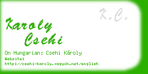 karoly csehi business card