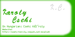 karoly csehi business card